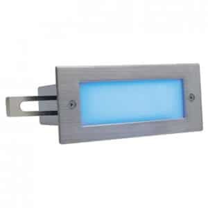 BRICK LED 16 zápustná modrá česaná oceľ 230V LED 1W IP44