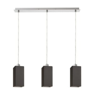 LIZ III 60 závesná čierna sklo/matný nikel 230V LED E27 3x15W