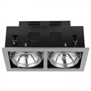 DEHLI II 111 zápustná striebornosivá 230V/12V G53 2x50W