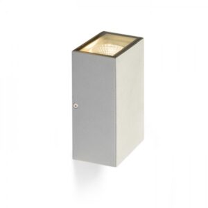 DIXIE 10×16 nástenná striebornosivá  230V LED 2x5W 92° IP54  3000K