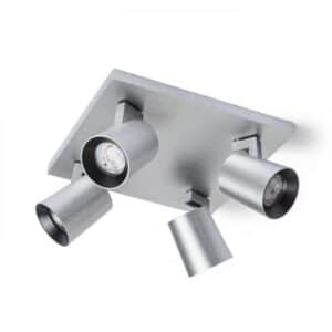 KENNY IV stropná  česaný hliník/čierna 230V LED GU10 4x8W