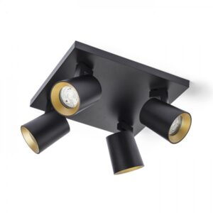 KENNY IV stropná čierna/zlatá  230V LED GU10 4x8W