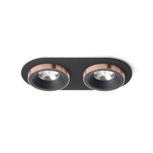 SHARM R II zápustná čierna/čierna meď 230V LED 2x10W 24°  3000K