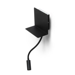 ROSTAM nástenná s USB čierna  230V LED 2x3W  3000K