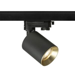 DARIO na trojokruh. lištu čierna česaná mosadz 230V LED GU10 9W
