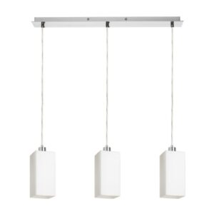 LIZ III 60 závesná  opálové sklo/chróm 230V LED E27 3x15W