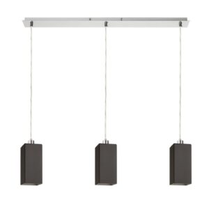 LIZ III 80 závesná čierna sklo/matný nikel 230V LED E27 3x15W