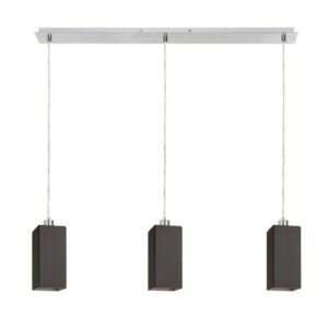 LIZ III 80 závesná čierna sklo/chróm 230V LED E27 3x15W