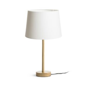 MAUI/AMBITUS 30 stolná  Polycotton biela/drevo 230V LED E27 15W