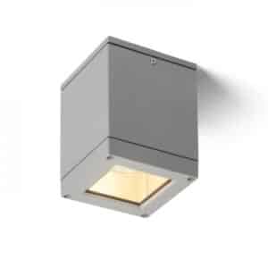 QUADRA M stropná striebornosivá  230V LED E27 8W IP54