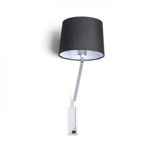 SHARP nástenná čierna chróm 230V LED E27 15W