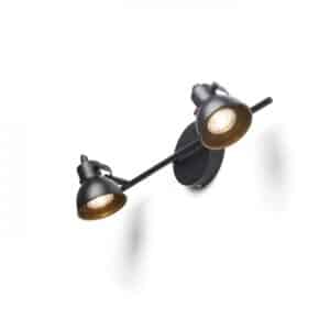 ROSITA II nástenná čierna/zlatá  230V LED GU10 2x9W