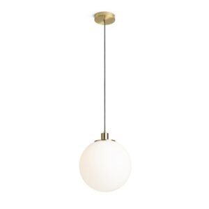 BOULDER 30 závesná opálové sklo/česaná mosadz 230V LED E27 15W