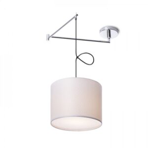 BROADWAY závesná s ramenom biela chróm 230V LED E27 15W