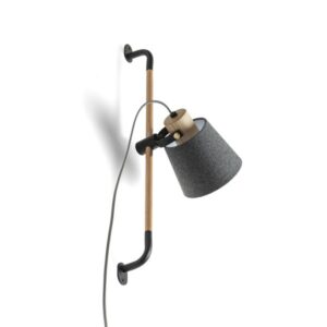 CHOUPETTE nástenná posuvná čiernosivá textil/drevo 230V LED E27 11W