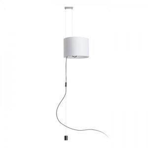 BROADWAY závesná posuvná biela chróm 230V LED E27 15W