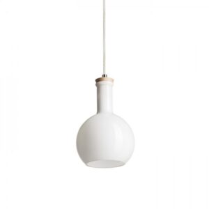 PULIRE RD závesná  opálové sklo/drevo/chróm 230V LED E14 6W