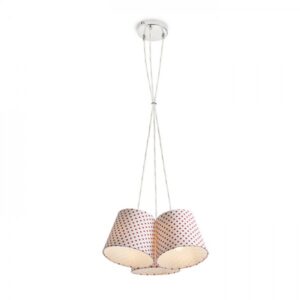 NANCY III závesná biela/červená  230V LED E14 3x11W