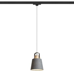 CHOUPETTE pre trojokr. lištu čiernosivá textil/drevo 230V LED E27 11W