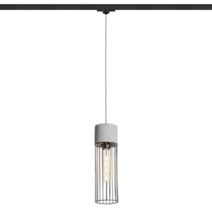 BURTON na trojokruh. lištu  betón/čierna 230V LED E27 11W