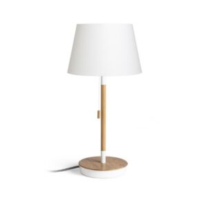 KEITH/ALVIS 24 stolná s USB biela buk 230V LED E27 11W