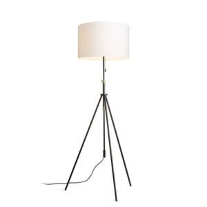 LUTON/RON 55 stojanová  Polycotton biela/čierna/kov 230V LED E27 15W