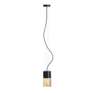 QUINN závesná čierna jantárové sklo 230V LED E27 11W IP54