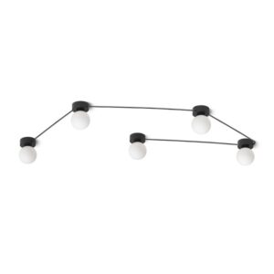 VELA V stropná čierna opálové sklo 230V LED G9 5x6W
