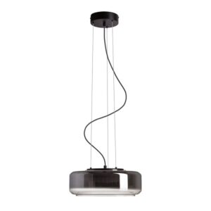 NAOMI 35 závesná  dymové sklo/mliečne sklo/čierna 230V LED 18W  3000K