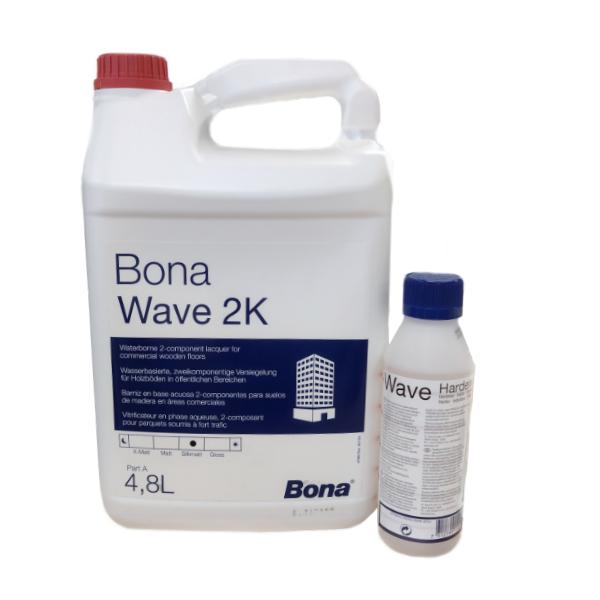 Lak Bona WAVE 2K polomat 5 L 2-zložkový vrchný PU na vodnej báze (4,8 L lak + 0,2 L tužidlo)