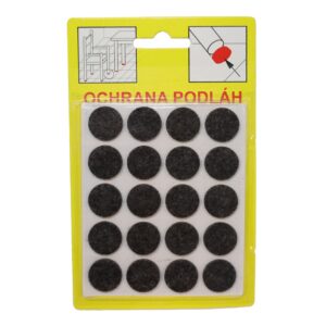 Podložky Filcové samolepiace Hnedé, Typ 102 – priemer 16 mm, hr. 3 mm, 20 ks/bal
