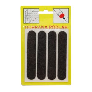 Podložky Filcové samolepiace Hnedé, Typ 107 – 16×92 mm, hr. 3 mm, 4 ks/bal