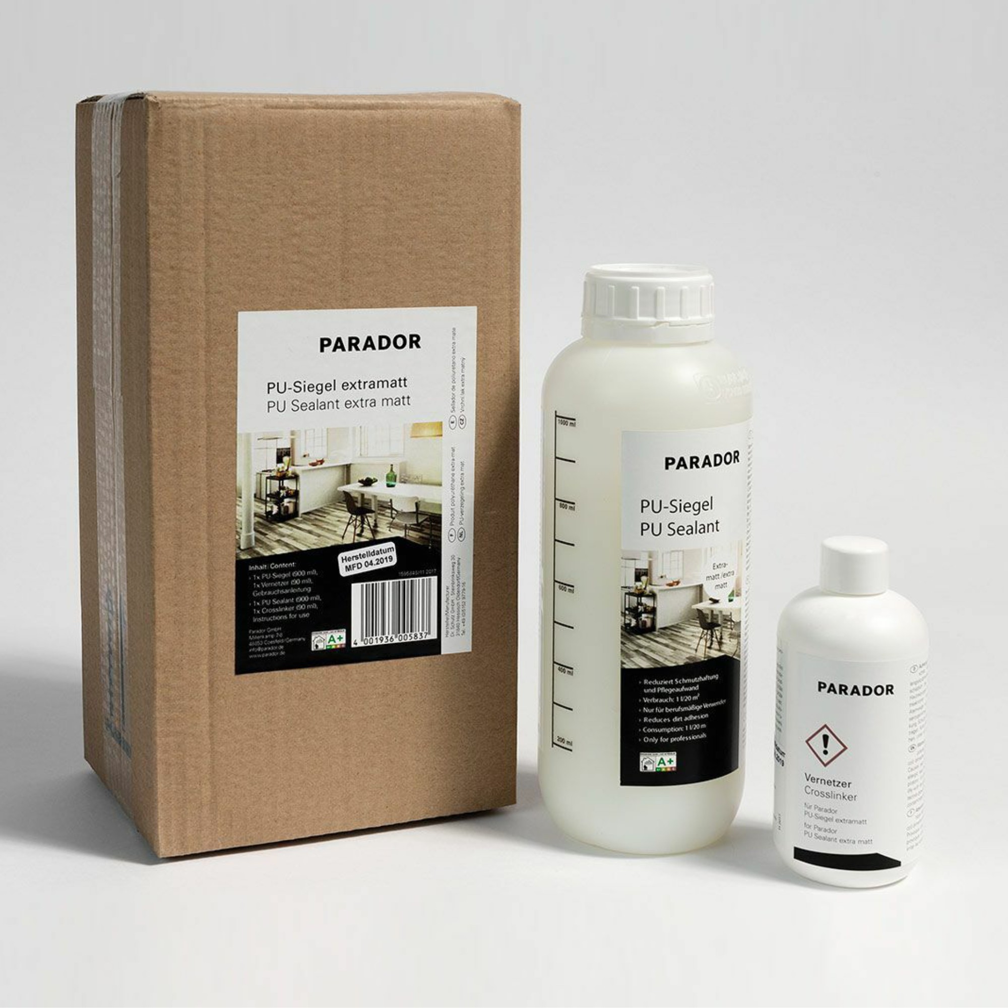 Lak Parador extra matný 900 ml 2-zložkový vrchný PU na vinylové podlahy + 90 ml tužidlo 1595646